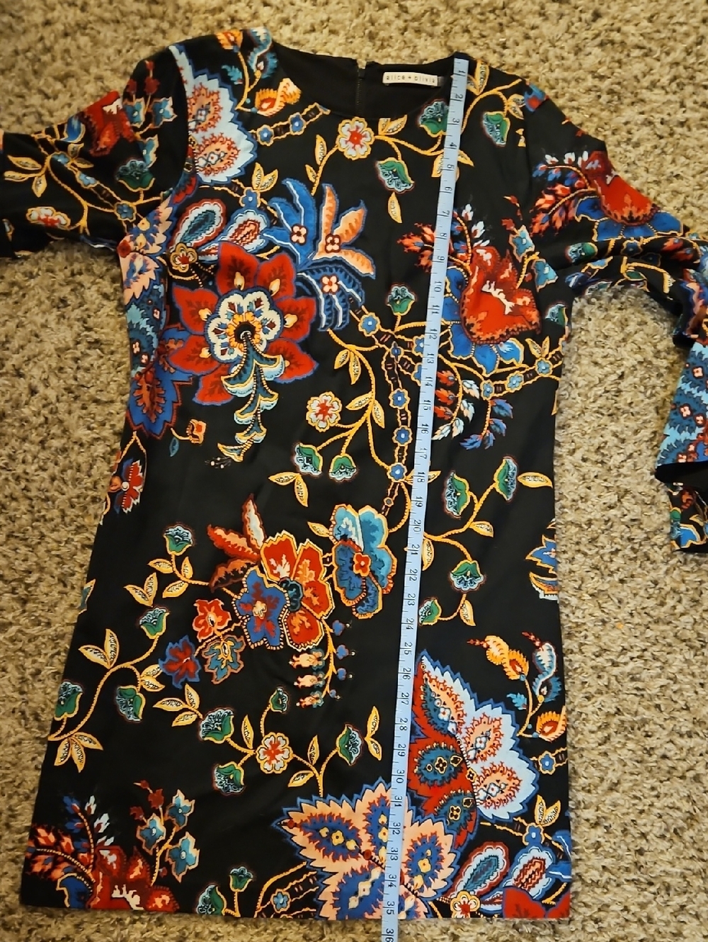 Alice + Olivia Thym Trumpet Sleeve Tunic Dress Size 12 - Picture 16 of 16